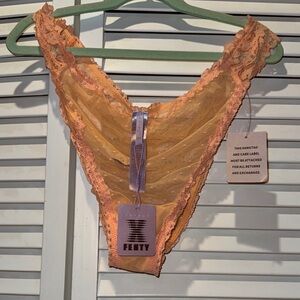 Savage X Fenty sheer lace high-cut panty in peach and orange